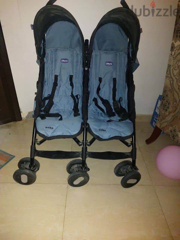 chicco stroller اصلى توأم 0