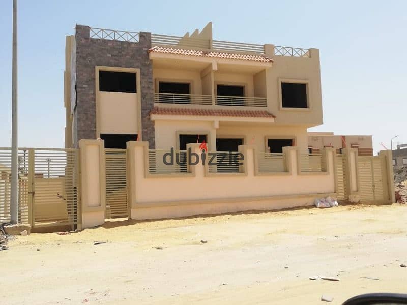 Twin house for sale in Sheikh Zayed, Ninth District, semi-finished, very close to waslet Dahshur 1