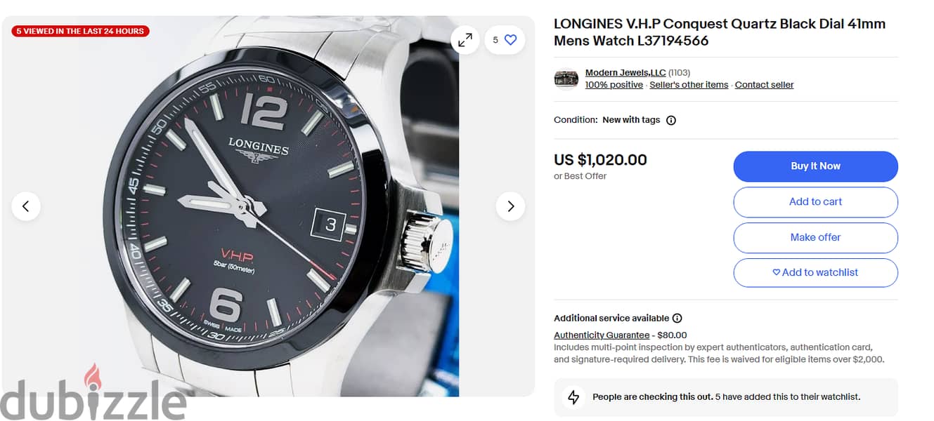 ساعة LONGINES Conquest V. H. P. L3.719. 4.56. 6 للبيع في الاسكندرية 8