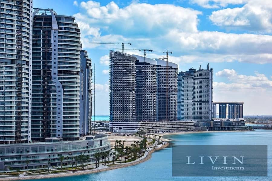 ready to move with 360,000 down payment 3 bedrooms apartment for sale in latin district , north coast , new alamain sea view & lagoon 1