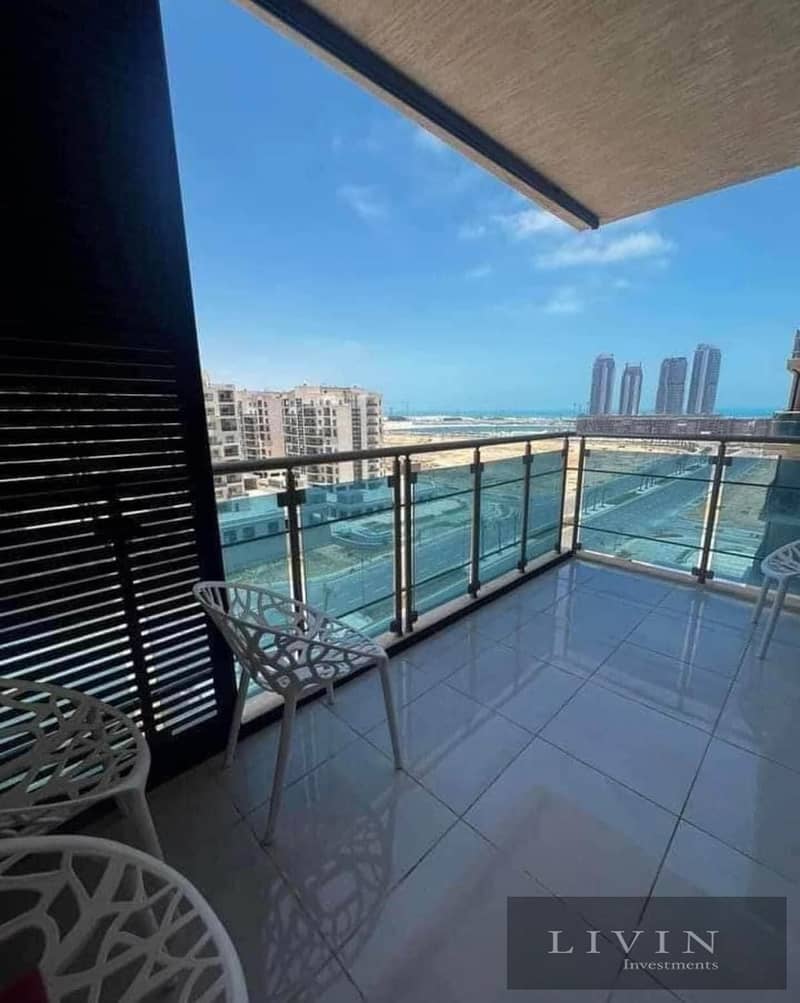 ready to move with 360,000 down payment 3 bedrooms apartment for sale in latin district , north coast , new alamain sea view & lagoon 8