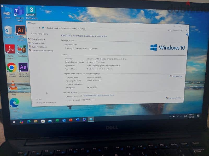 Dell core i7 touch screen 1Tb , RAM 32GB وارد دبي استعمال خفيف 3