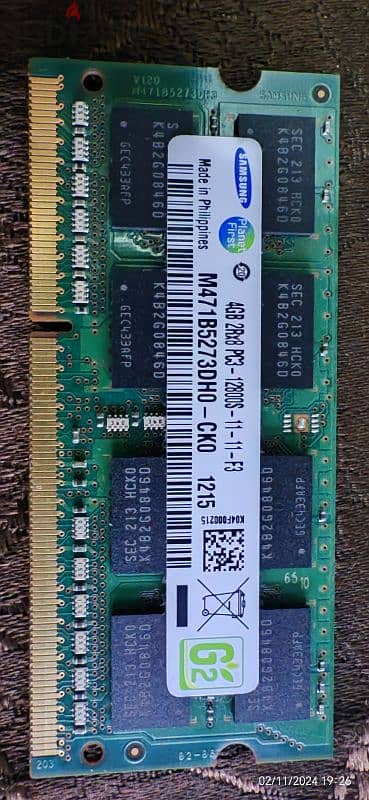 عدد واحد رام سامسونج ٤ جيجا صناعة فليبيني ddr 3