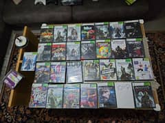 Xbox arcade 360 with white controller and a lot of games CDs 0