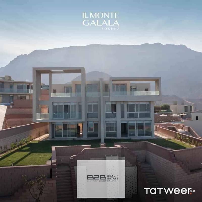 Chalet for sale, area of ​​100 square meters, in the Monte Galala project, in a prime location in Ain Sokhna 1