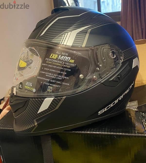 scorpion Helmet,EXO-1400Air, carbon,full face like zero, XL size 2