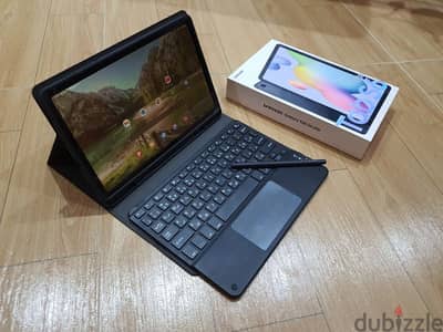 تابلت Samsung Galaxy Tab S6 Lite بحالة ممتازة مع كيبورد وقلم