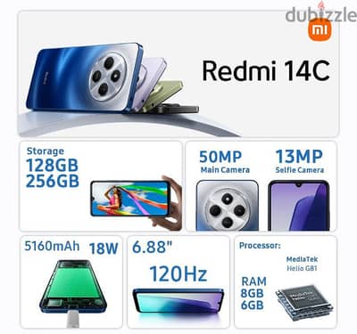 Xiaomi Redmi 14c 256/8 Blue 18 months guarantee