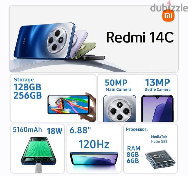 Xiaomi Redmi 14c 256/8 Blue 18 months guarantee 0