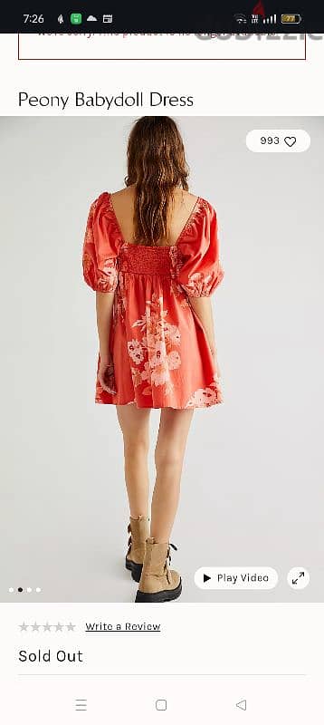 Free People Baby Doll Pink Floral Dress M 1