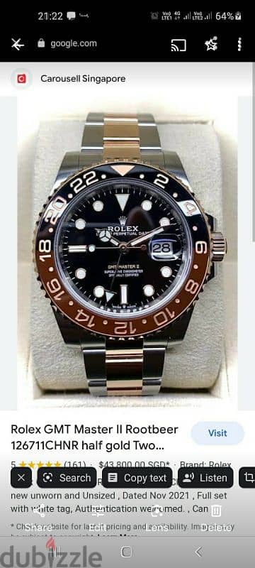 Rolex  mirror 0riginal  sapphire crystal 9