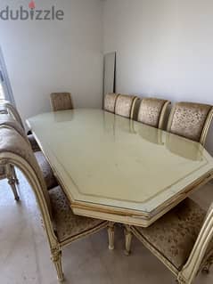 Classic dining table - خشب زان 0