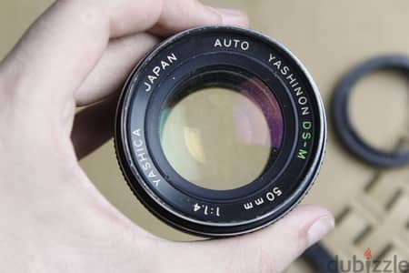 yashica yashinon ds-m 50mm F1.4 multi coated vintage lens عدسة قديمة