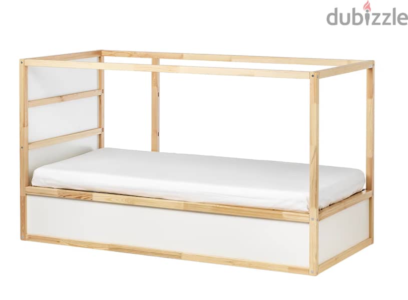 IKEA - KURA Reversible bed, white/pine, 90x200 cm (Used) 2