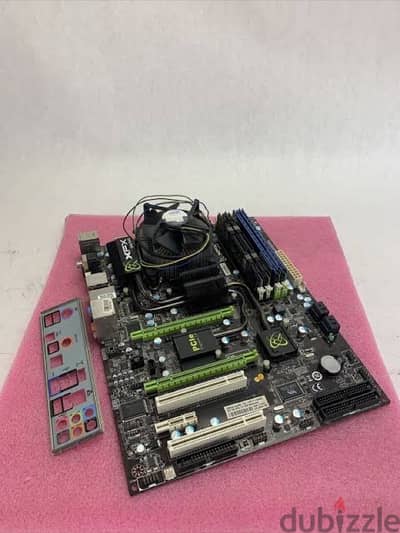 matherboard XFX + processor + 2 ram 2gb + power supply + hard 80gb