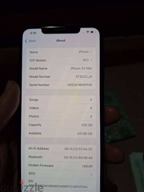 iPhone xsmax 256 86%battery 8