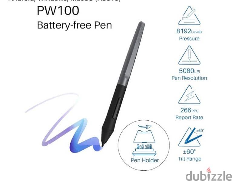 HUION Graphics Drawing Tablet with Battery-free Stylus (HS610) 3