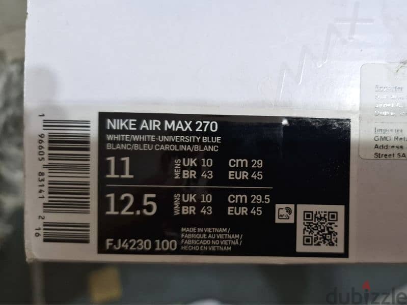 Nike Air max 270 Original new size 45 9