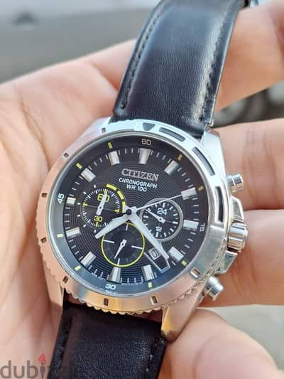 Citizen Chronograph WR100 Yellow interior Watch