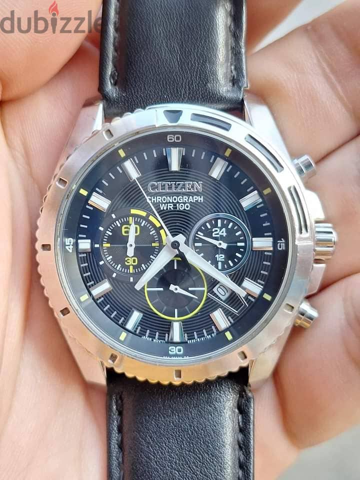 Citizen Chronograph WR100 Yellow interior Watch 4