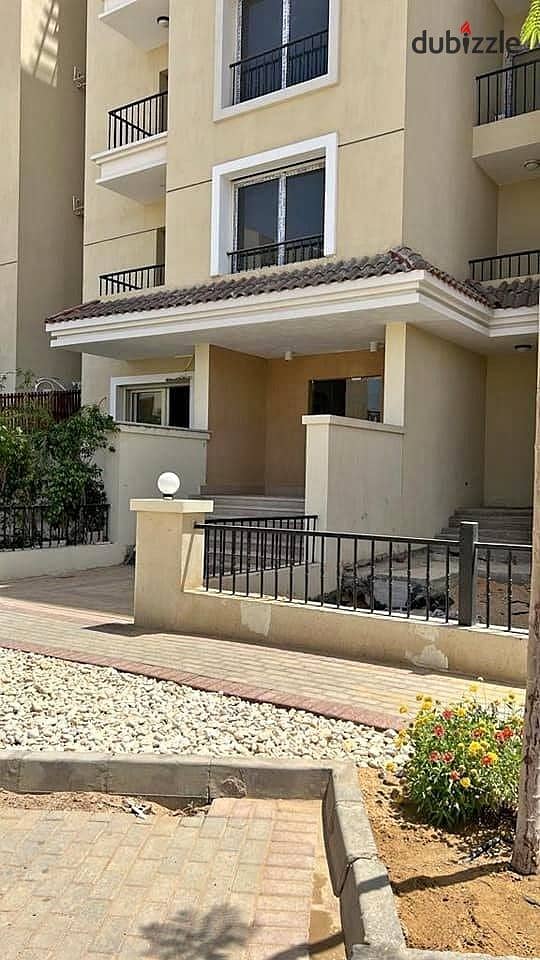 For sale, a 3-bedroom apartment with a lagoon view in Sarai Compound, directly on the Suez Road, with a down payment of 665K over 8 years 1