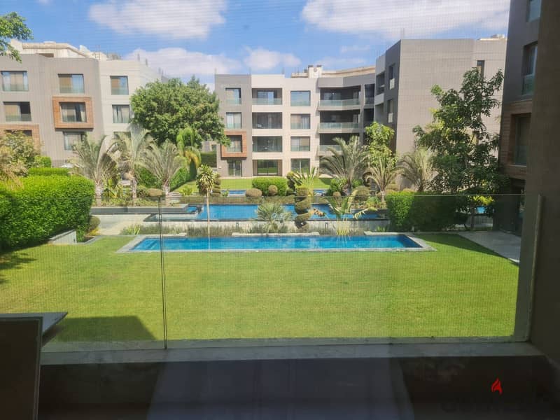 apartment for rent , first residence , garden view in silver palm compound new cairo beside garden 8 mall 2