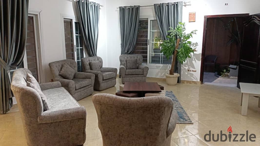 Furnished basement for rent in Narges, with a fully air-conditioned, ultra-modern garden - Fifth Settlement 11