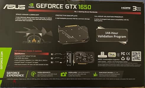 Asus GTX 1650 graphics card 4GB GDDR6, directx12