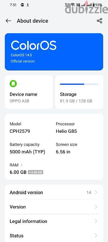 Oppo a38 2