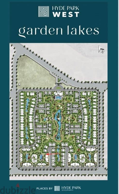 شقة غرفتين ١١٣م فى كمبوند GARDEN LAKES شركة HYDE PARK  الشيخ زايد 5