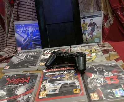 بلايستيشن 3 سوبر سليم حالتة ممتازه ps3 ومعاه اسطوانات