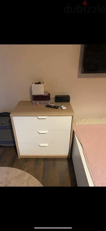 ikea slight used chest of drawers and night stand for sale 0