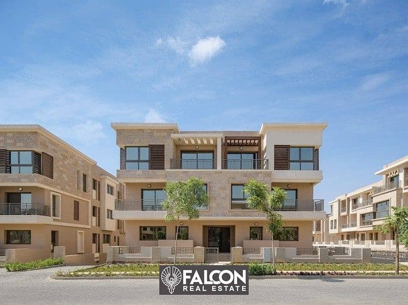 Duplex apartment 208 m with a large garden on the sea front in Taj City in front of Cairo International Airport, installments over 8 years with a 42% 0