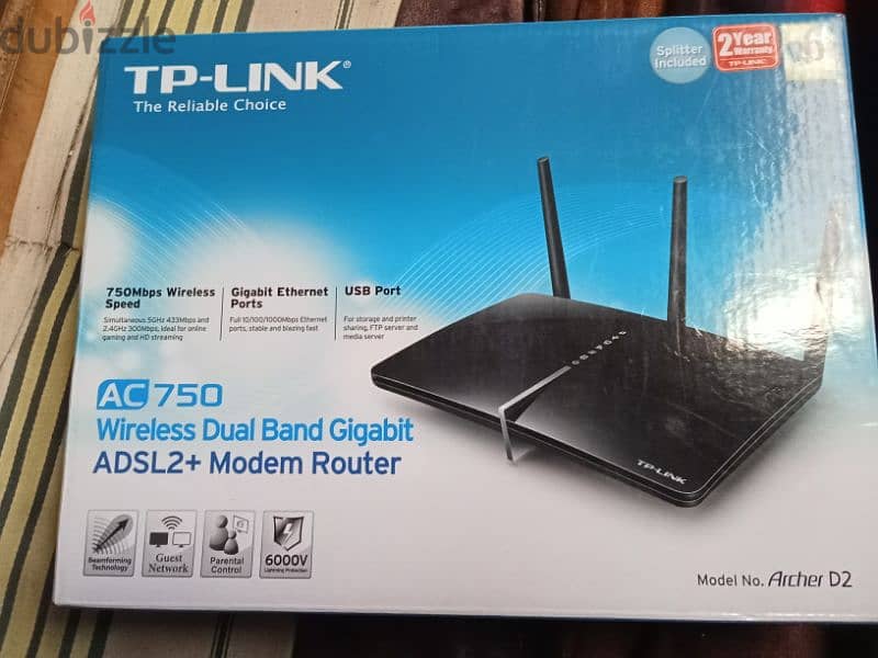 روتر tp-link  موديل archer D2 1