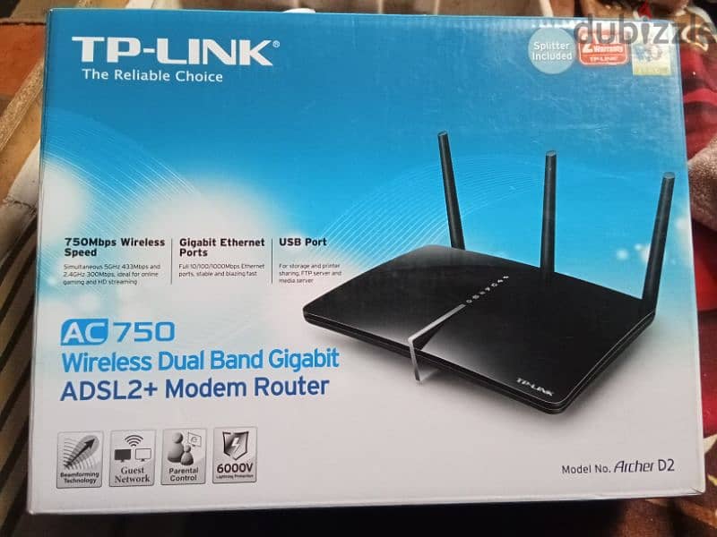 روتر tp-link  موديل archer D2 6