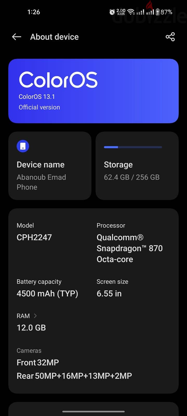 oppo reno 6 pro + 5G 4