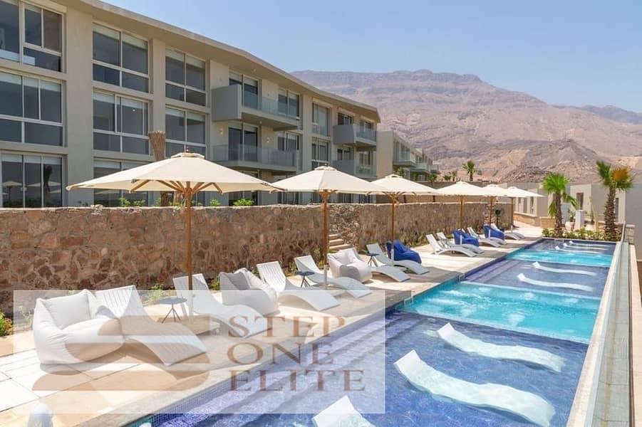 First row Crystal Lagoon chalet with full sea view for sale in Ain Sokhna 0