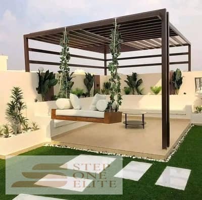 Own a luxury apartment with a private garden in Sarai Compound in Mostakbal City on Suez Road