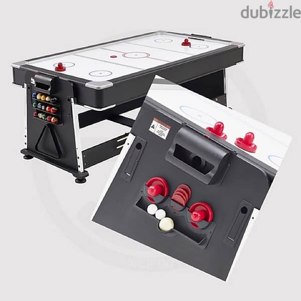 3-in-1 Game Table, Billiards, Air Hockey, Table Tennis, 7” Black Table 1