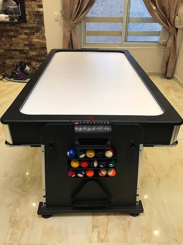 3-in-1 Game Table, Billiards, Air Hockey, Table Tennis, 7” Black Table 6