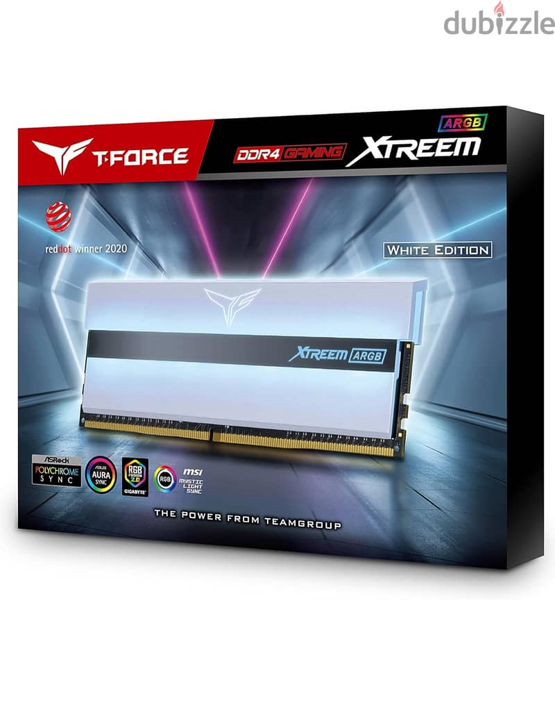 فريق ARGB WHITE DDR4 3600Mhz (PC4-28800)، 2 × 16 جيجابايت (32 جيجاباي 1