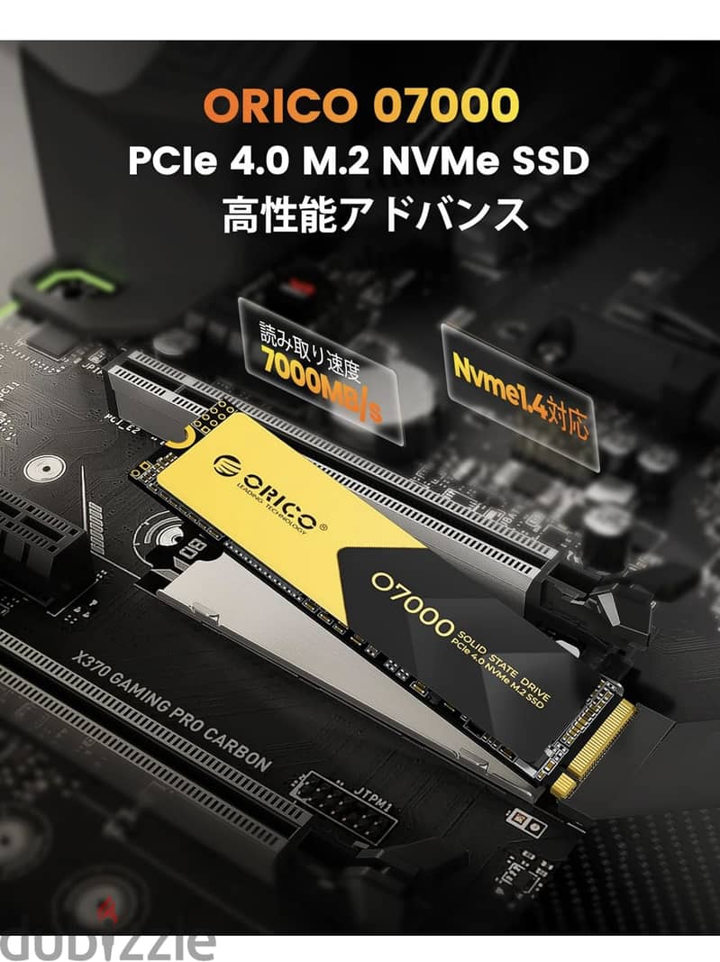 ORICO O7000 2TB NVMe SSD with Heatsink, SLC Cash 3D NAND NVMe PCIe4.0 1