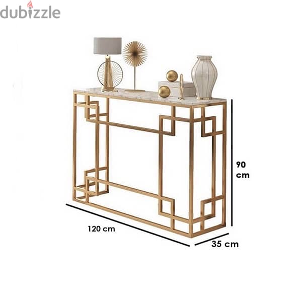 كونسول ستيل و رخام ٣٥x١١٠x٩٠ ومتاح معاه المراية و ٣ ترابيزات تقديم 2