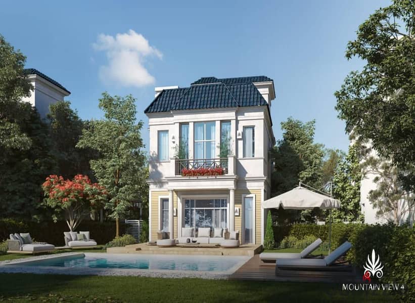 Last independent villa, 595m², immediate delivery from Mountain View in October Park, next to New Giza and Palm Hills. 16