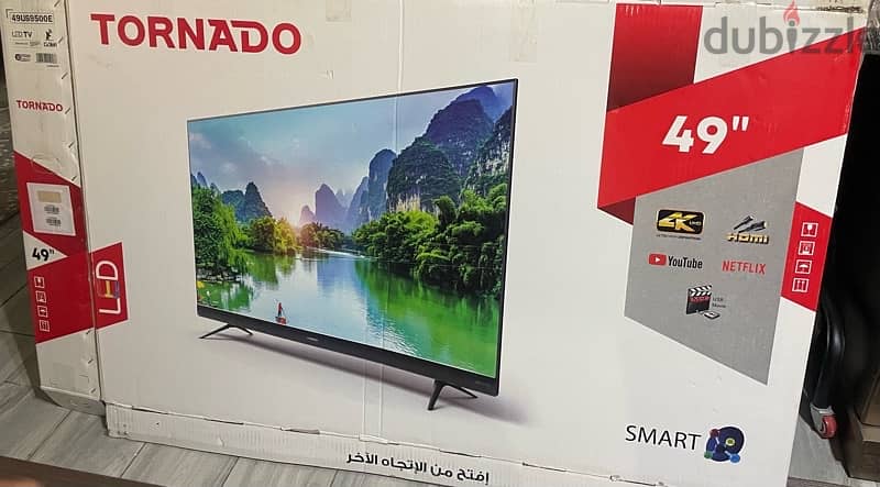 شاشة تورنيدو ليد سمارت 4K ٤٩ بوصة - tornado smart 4