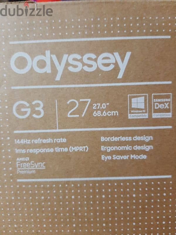 شاشة سامسونج ٢٧ بوصة odyssey g3 زيرو بالسلوفان اللي عليها 7