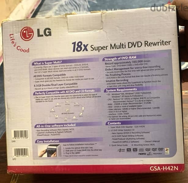 Super Multi DVD Rewriter 18Xماركة LG 1