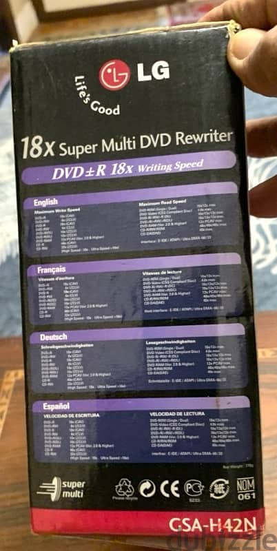 Super Multi DVD Rewriter 18Xماركة LG 2