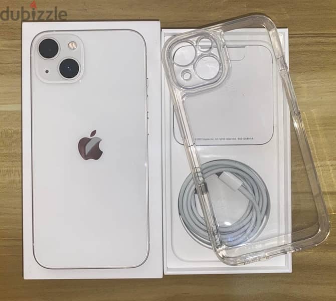 iphone 13 white 85% with box and charger 4