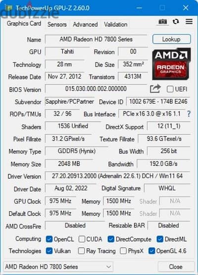 AMD Radeon HD 7800 2Gb DDR5 كرت شاشة